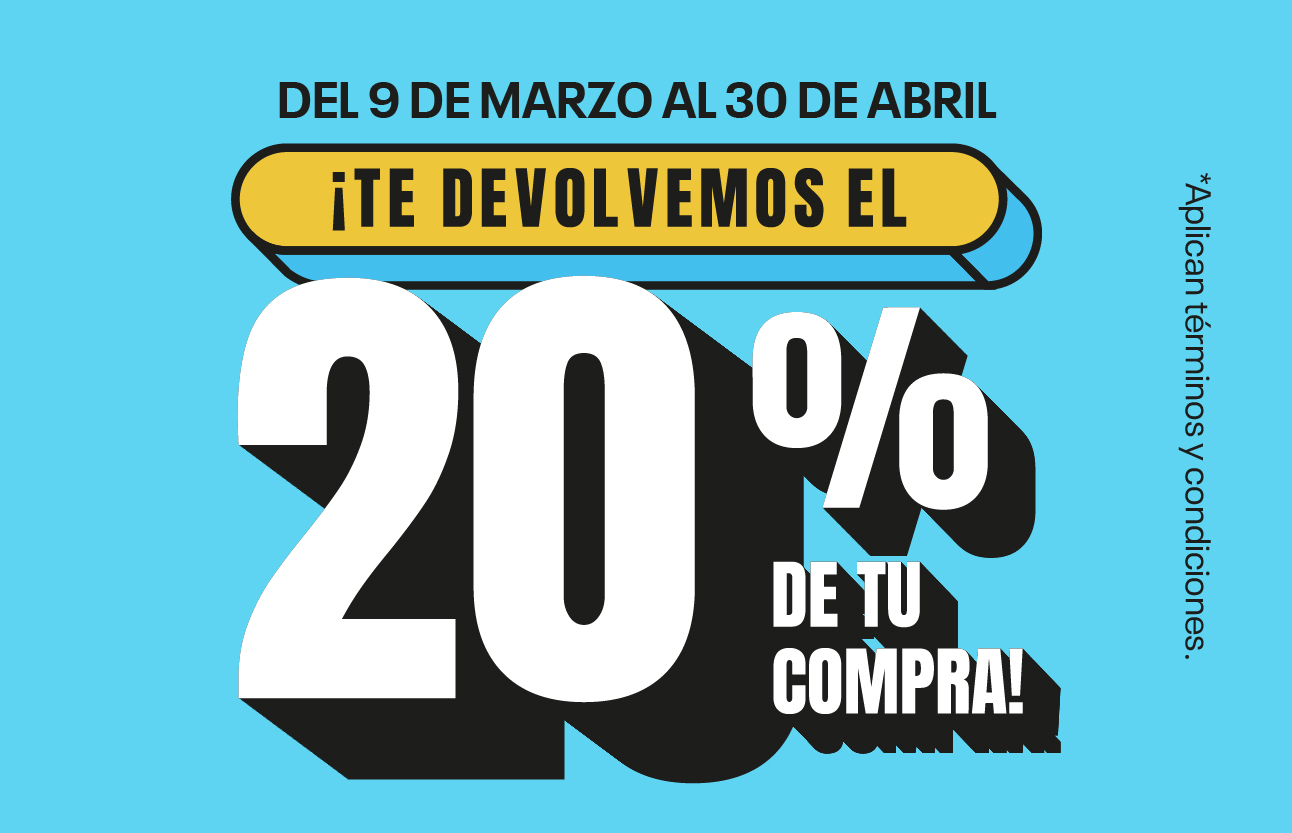 ¡Te devolvemos el 20% de tu compra!